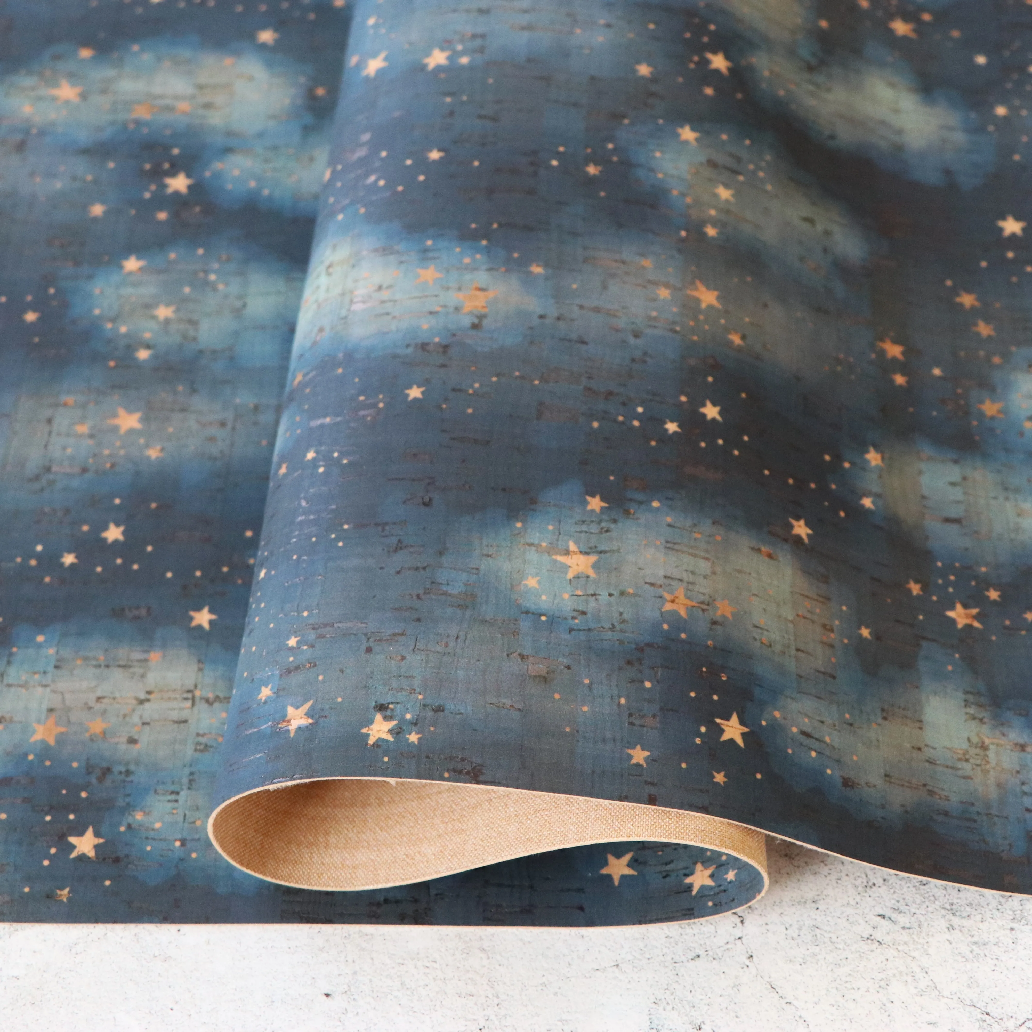 Starry Night Cork Fabric