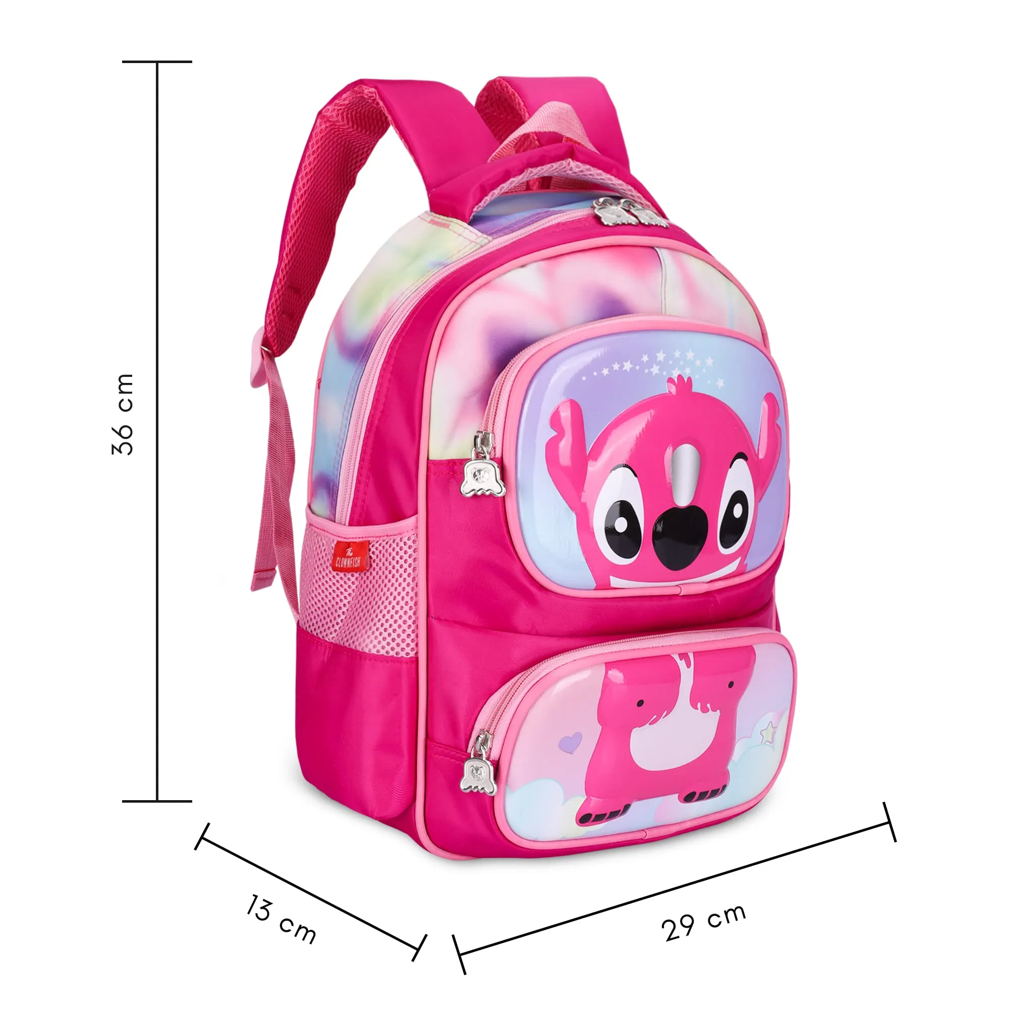 THE CLOWNFISH Little Champ Series Polyester 13.6 Litres Kids Backpack School Bag Daypack Sack Picnic Bag for Tiny Tots-Age Group 3-5 years (Blush Pink)