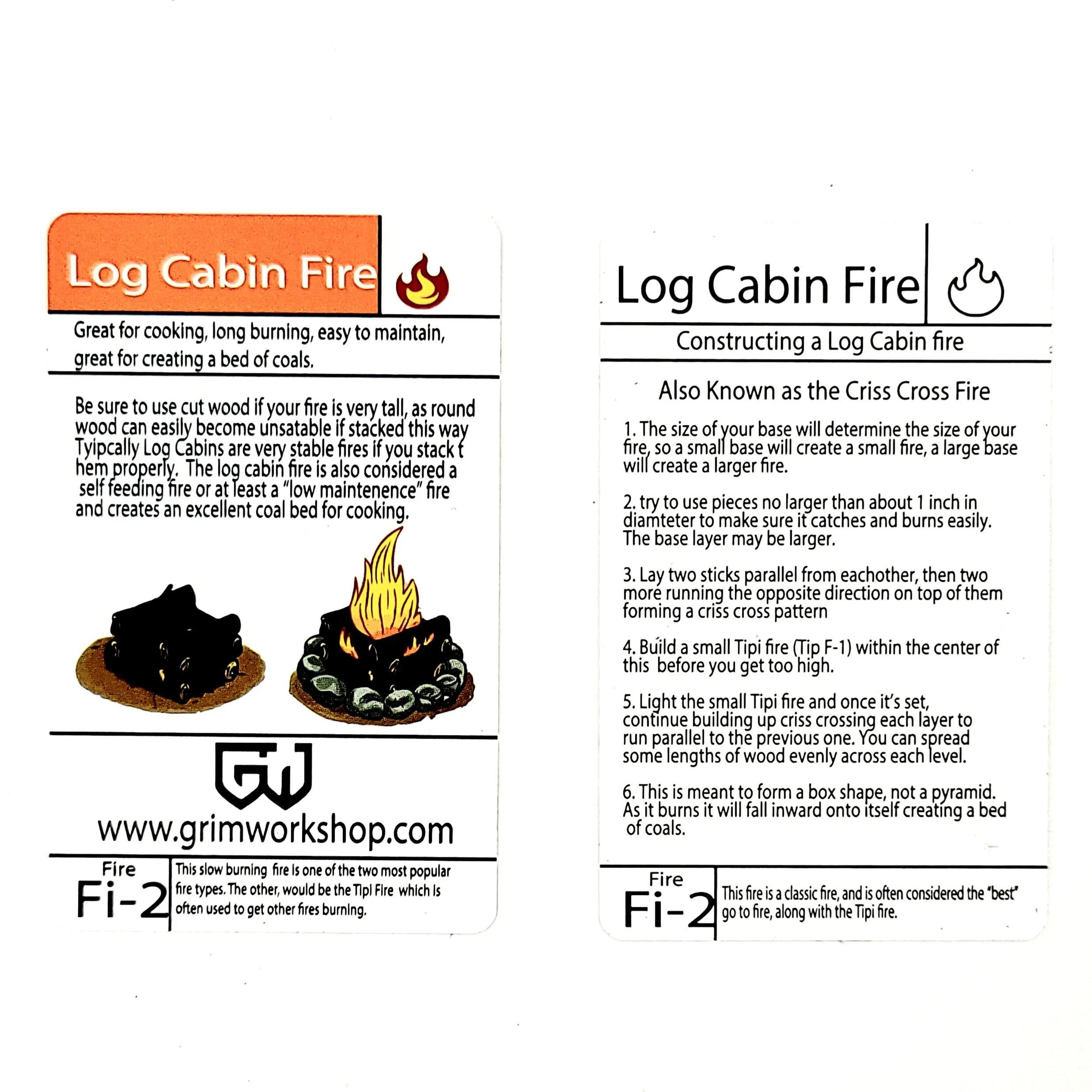 Tip Card FI-2: Log Cabin Fire Method