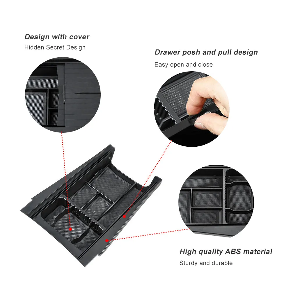 Updated Rivian Center Console Tray R1T/R1S Lower Center Console Hidden Organizer Rivian Storage Box