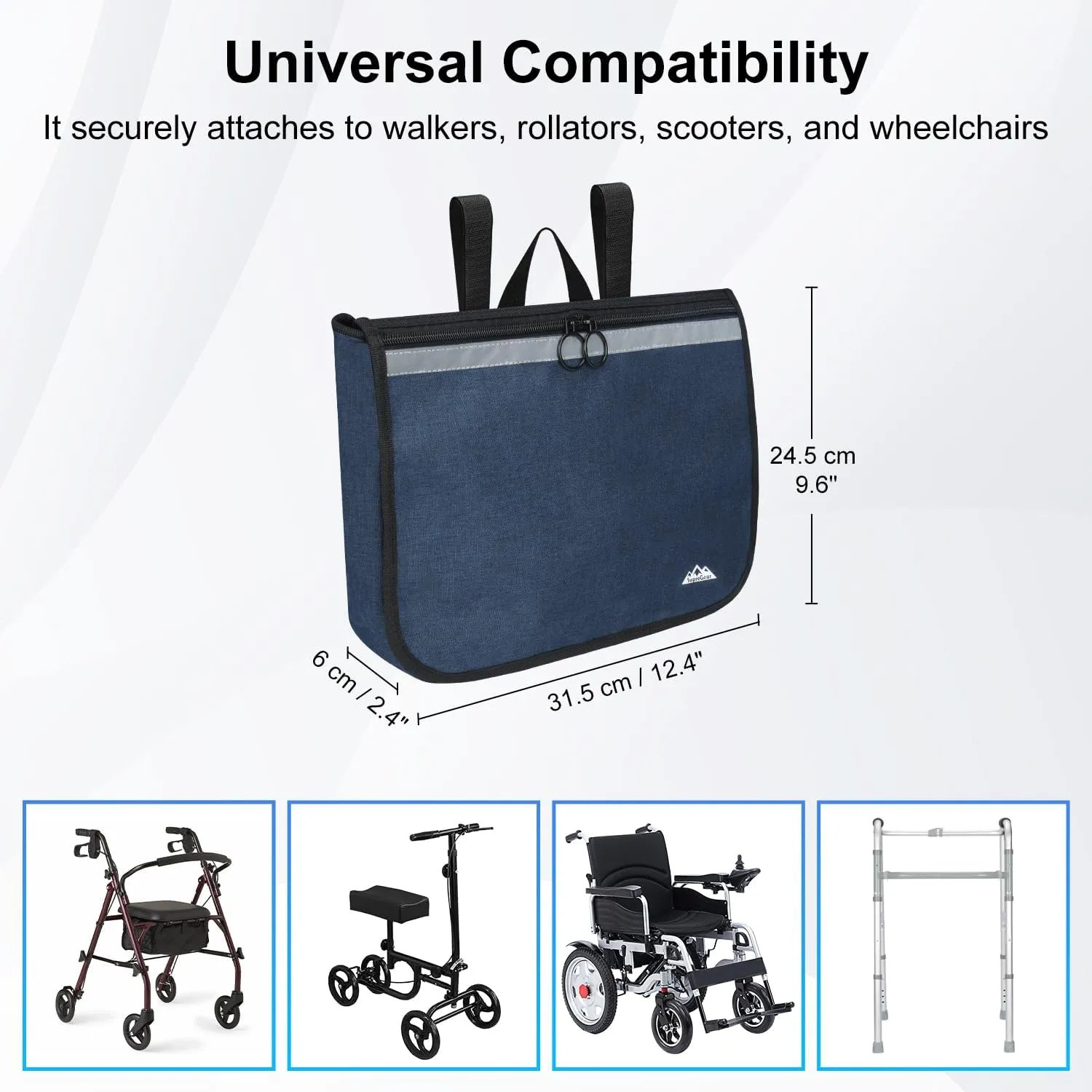 Wheelchair Side Bag for Rollator and Walkers