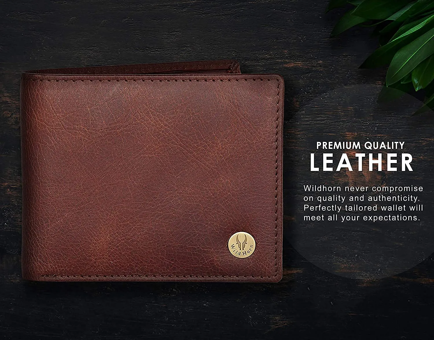 WildHorn Leather Wallet for Men I Ultra Strong Stitching I 6 Credit Card Slots I 2 Currency Compartments I 1 Coin Pocket