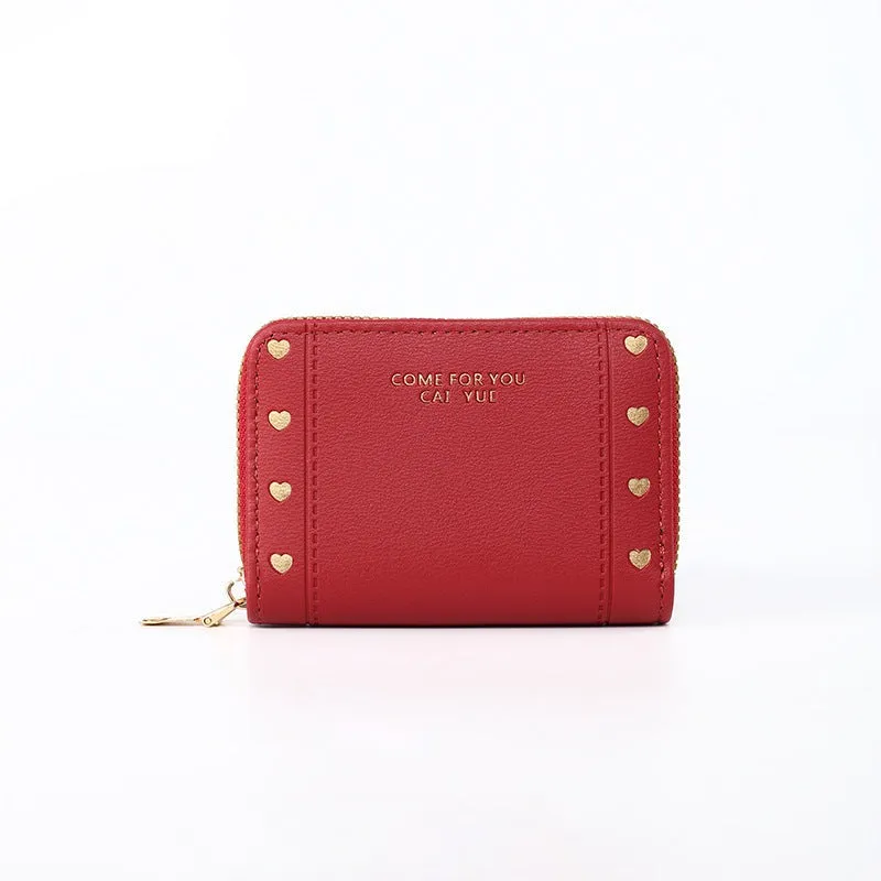 Women's Wallet Short Solid Color Card Holder Spring Women's High-end Zipper Coin Purse