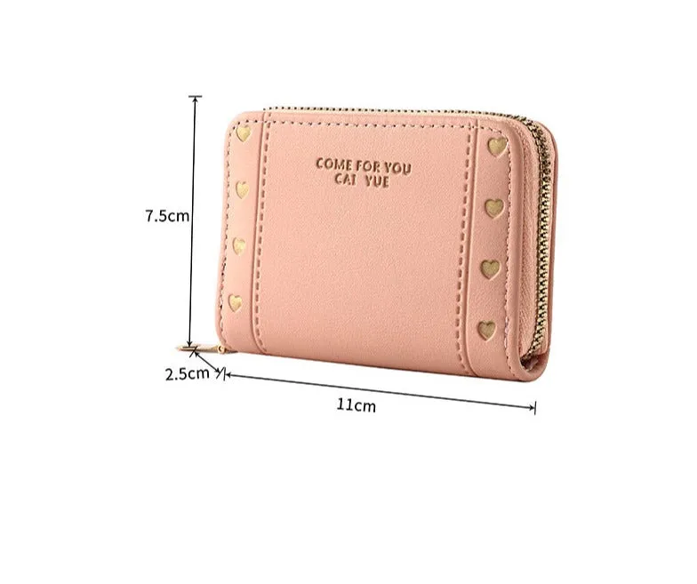 Women's Wallet Short Solid Color Card Holder Spring Women's High-end Zipper Coin Purse