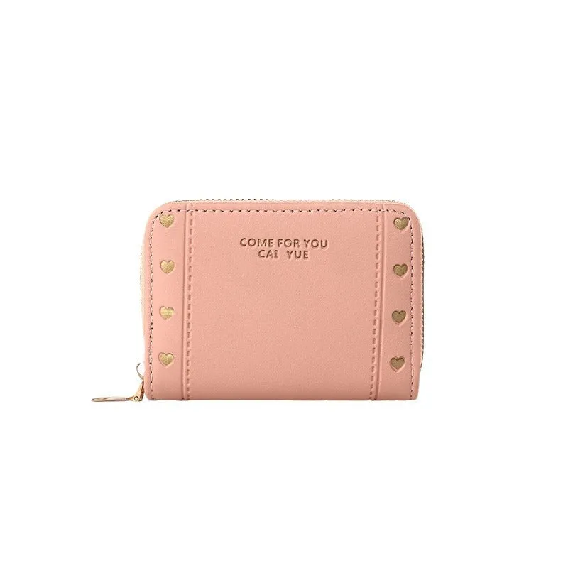 Women's Wallet Short Solid Color Card Holder Spring Women's High-end Zipper Coin Purse