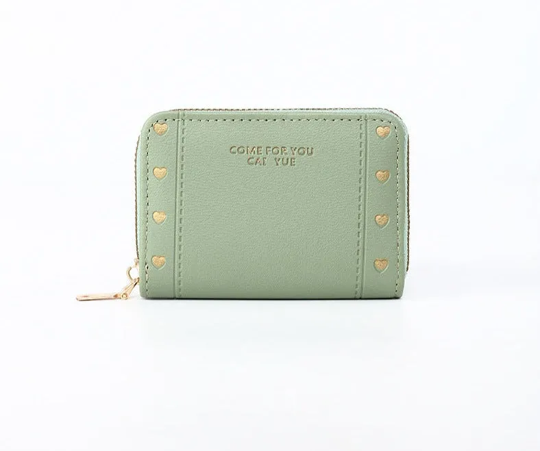 Women's Wallet Short Solid Color Card Holder Spring Women's High-end Zipper Coin Purse