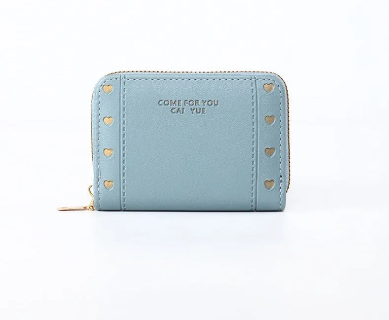 Women's Wallet Short Solid Color Card Holder Spring Women's High-end Zipper Coin Purse