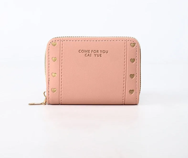 Women's Wallet Short Solid Color Card Holder Spring Women's High-end Zipper Coin Purse