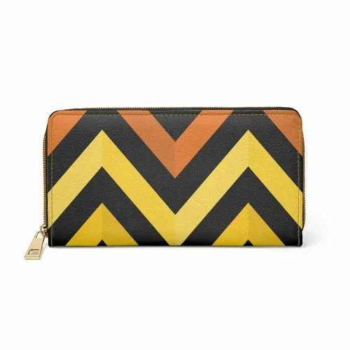 Wristlet Phone Wallet, Black and Yellow Geometric Style Purse