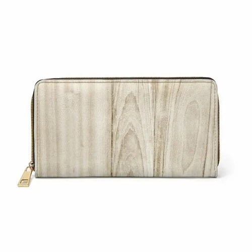 Wristlet Phone Wallet, Light Beige Wood Grain Style Purse