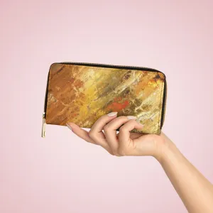 Wristlet Phone Wallet, Multicolor Rust Marble Style Purse