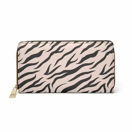 Wristlet Phone Wallet, Pink and Black Zebra Stripe Style Purse