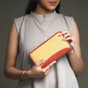 Yellow - Handcrafted Jacquard Weave Leather Wallet